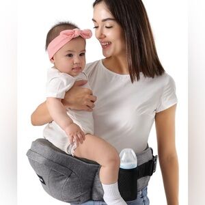 Gray Baby Hip Seat Carrier